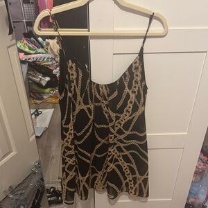 Show Me Your MuMu Black and Tan Chain Print Camisole